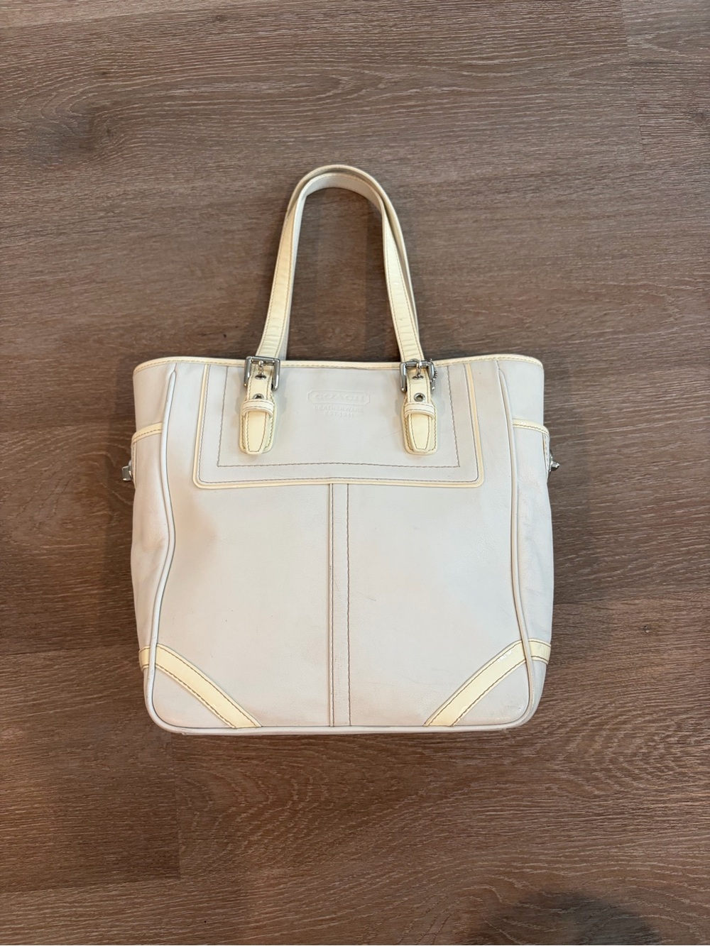 Coach White Leather Legacy Hampton Bag